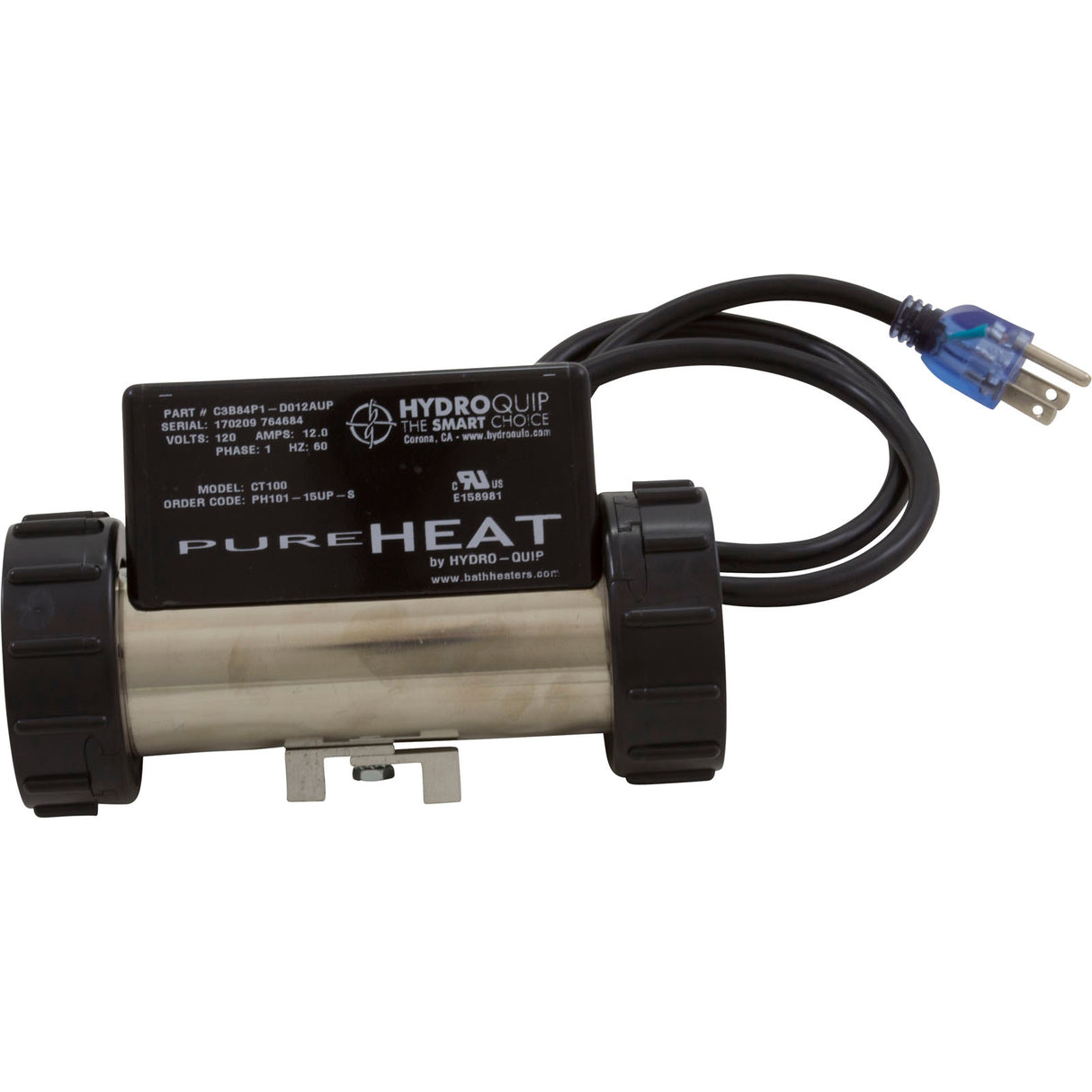 Heater, Bath, HQ InLine, PH101-15UP-S, 1.5kW, 3ft Cord, Plug, 5.5" : PH101-15UP-S