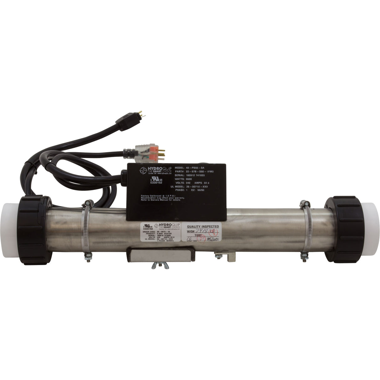 Heater, FloThru, HQ PS Air, 230v, 5.5kW, w/Short Cord, Slide : 48-PS55-SA