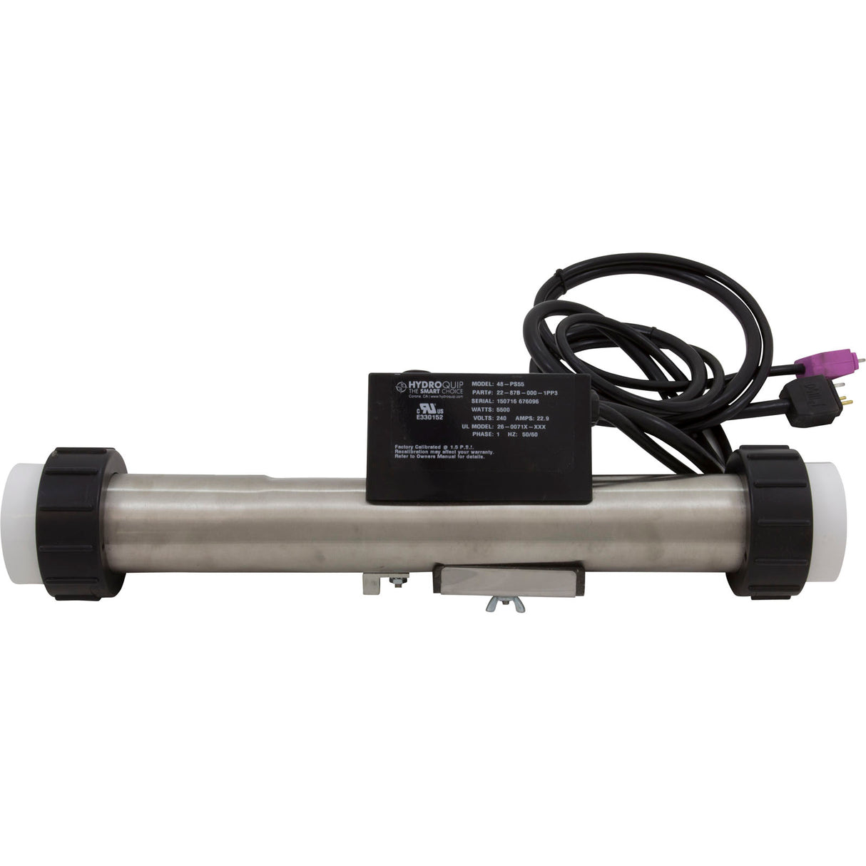 Heater, FloThru, HQ PS Elec, 230v, 5.5kW, w/Long Cord, Slide : 48-PS55