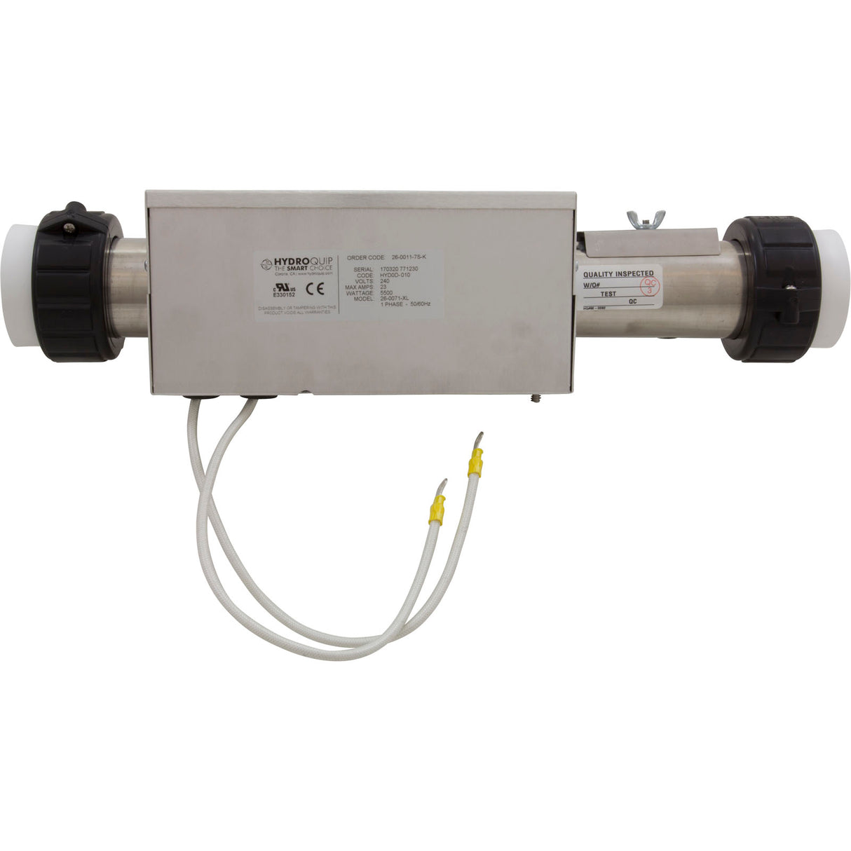 Heater, FloThru, CalSpa XL Repl, 15"x2", 230v , 5.5kW, w/Box, Gen : 26-0011-7S-K