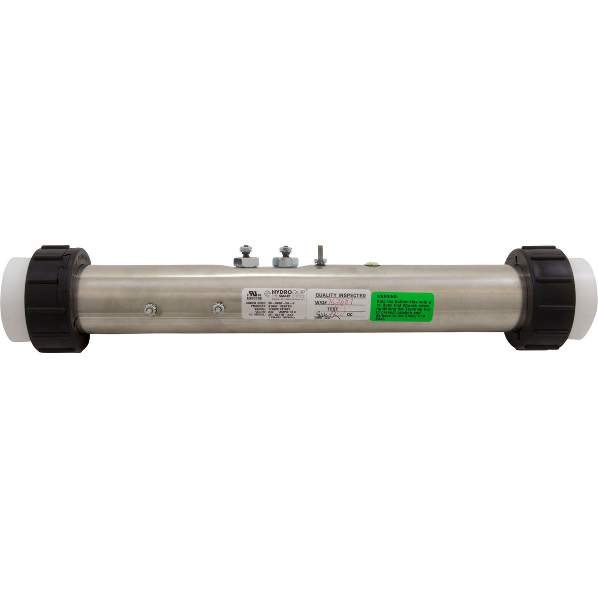 Heater, FloThru, Gecko SClass Repl, 15"x2-1/4", 230v, 4.0kW, Gen2 : 26-0800-5S-K