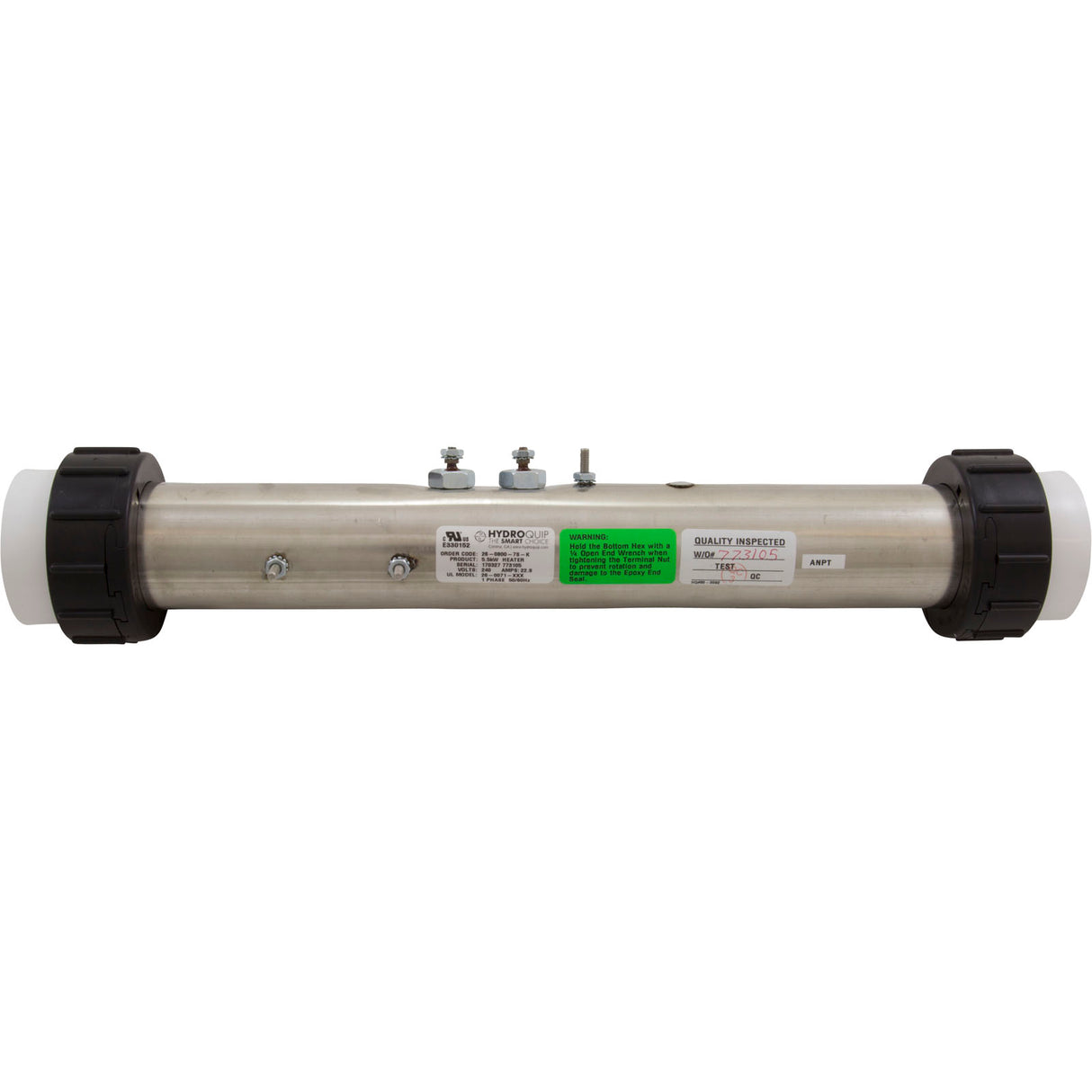 Heater, FloThru, Gecko S-Class Rpl, 15"x2-1/4", 230v, 5.5kW, Gen2 : 26-0800-7S-K