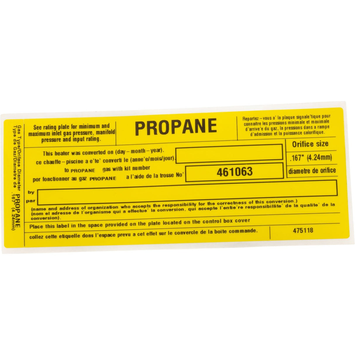 Conversion Kit, Pentair MasterTemp 125, Nat. to LP : 461063 - Pentair - 788379864453 - PartsForSpas.com