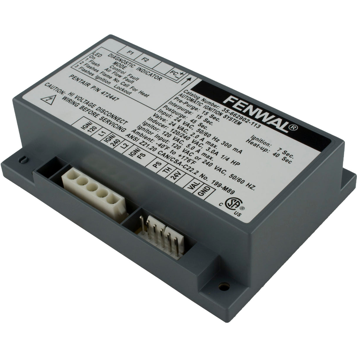 Ignition Control Module, Pentair Minimax NT, w/DDTC Control : 472447 - Purex/Pentair - 472447 - PartsForSpas.com