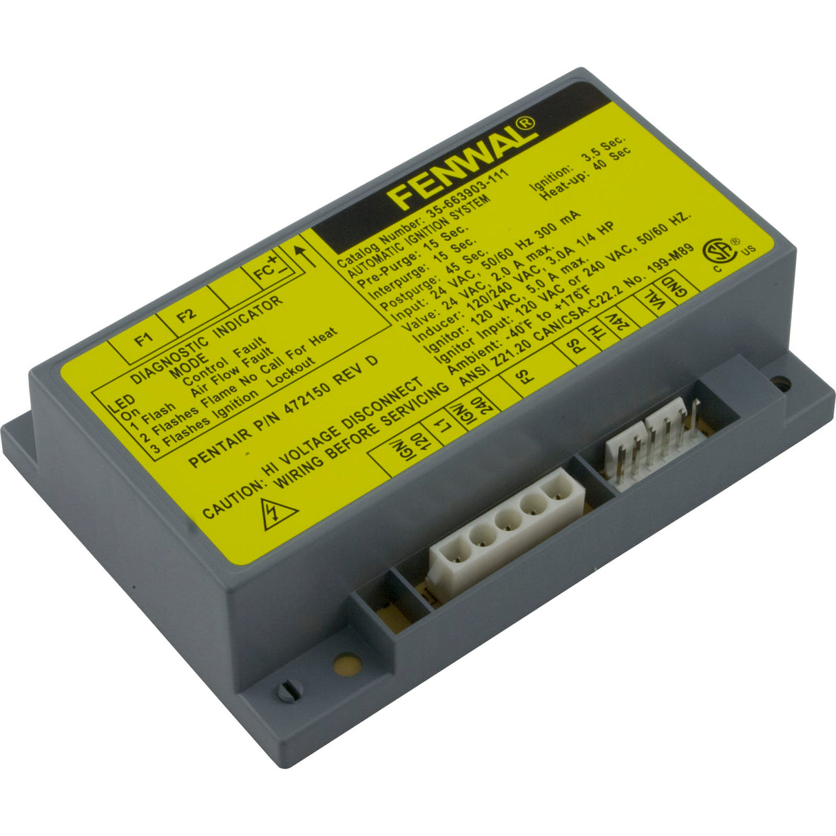 Ignition Ctrl Module, Pentair Minimax NT TSI, w/6800 Control : 472449 - Purex/Pentair - 788379688424 - PartsForSpas.com