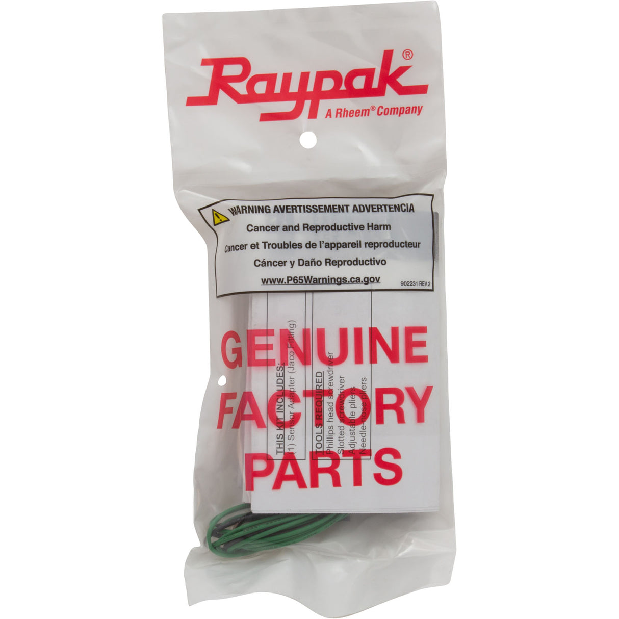 Sensor, Temp, Raypak 207A/206A/R185A/R185B, 3 Wire, IID : 009577F