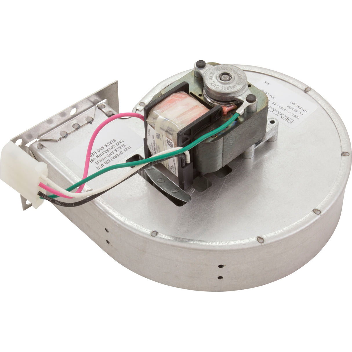 Blower, Raypak R185A/R185B : 008080F - Raypak - 840891002253 - PartsForSpas.com