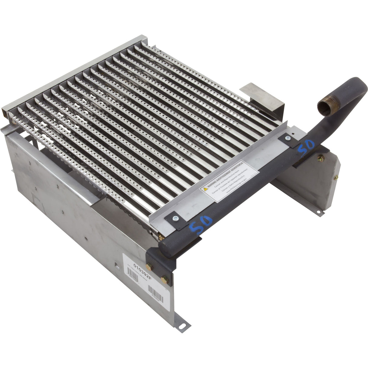 Burner Tray, Raypak Model 266A, with Burner, Sea Level : 010392F - Raypak - 840891020905 - PartsForSpas.com
