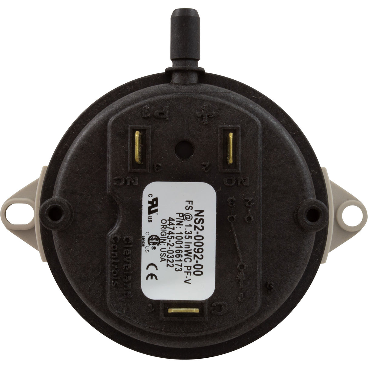 Air Pressure Switch, Lochinvar, w/ Mounting Nuts : 100166258 - Lochinvar - 100166258 - PartsForSpas.com