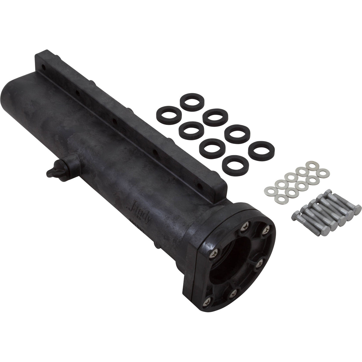 Rear Header, Zodiac Jandy LRZE/LRZM/LXi, with Hardware : R0454200 - Jandy/Laars/Zodiac - 052337023030 - PartsForSpas.com