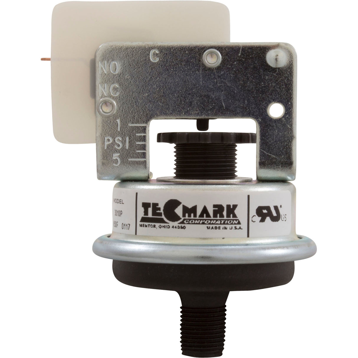 Pressure Switch 3010P, Tecmark, 25A, 1/8"mpt, SPNO, Plastic : 3010P
