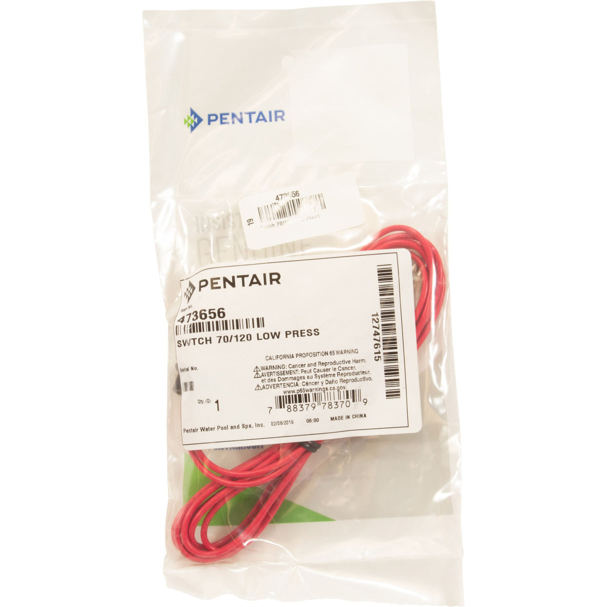 Swtch 70/120 Low Press : 473656 - Pentair - 473656 - PartsForSpas.com