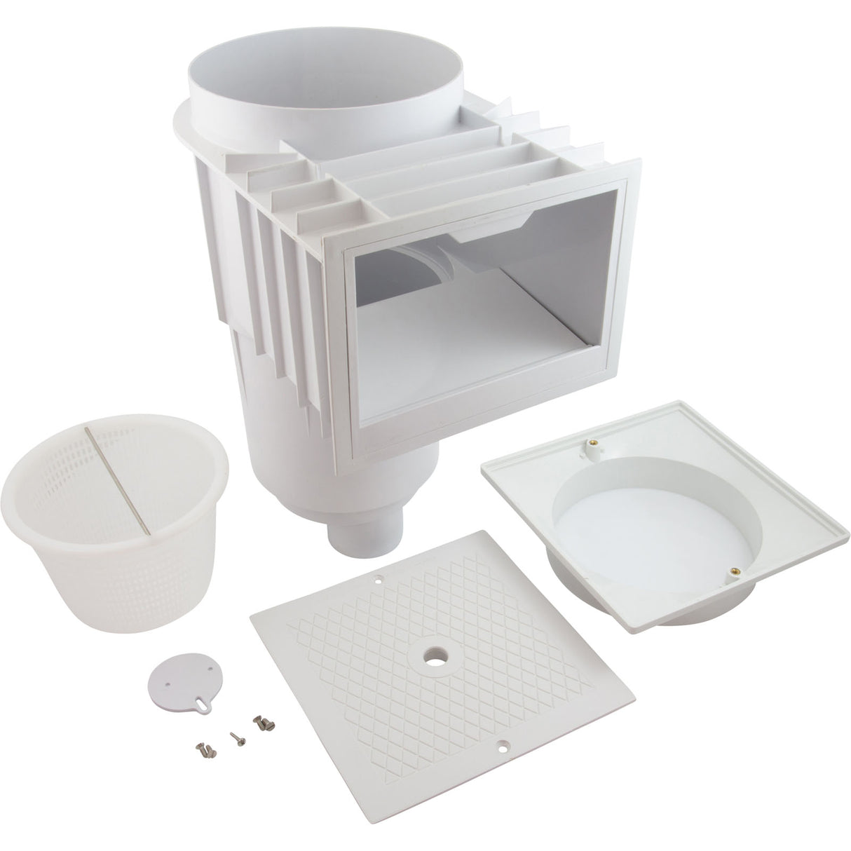 Skimmer Complete, Hayward SkimMaster, 2", Square Cover, White : SP1072T2SQ