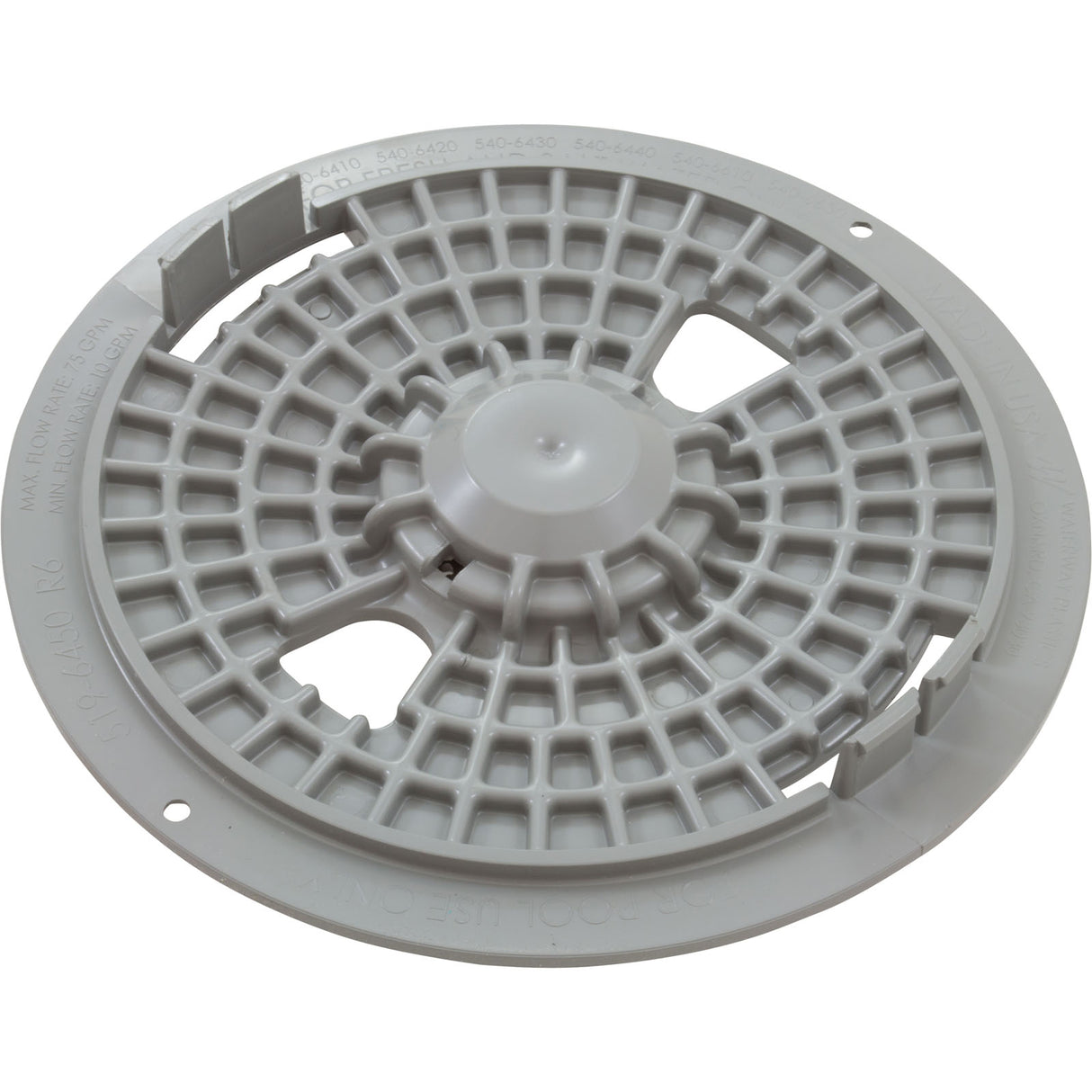 Pool Skimmer Lid R1 - Gray : 519-6457 - Waterway Plastics - 806105096098 - PartsForSpas.com