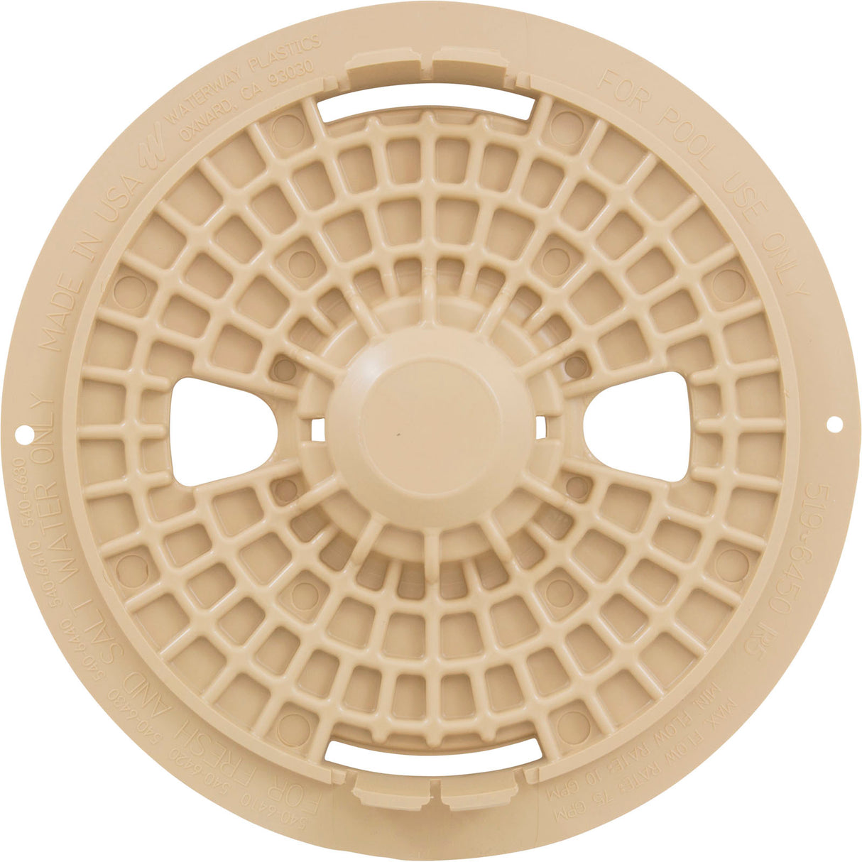 Pool Skimmer Gunite Lid R1 - Beige : 519-6459-BEI - Waterway Plastics - 806105096104 - PartsForSpas.com