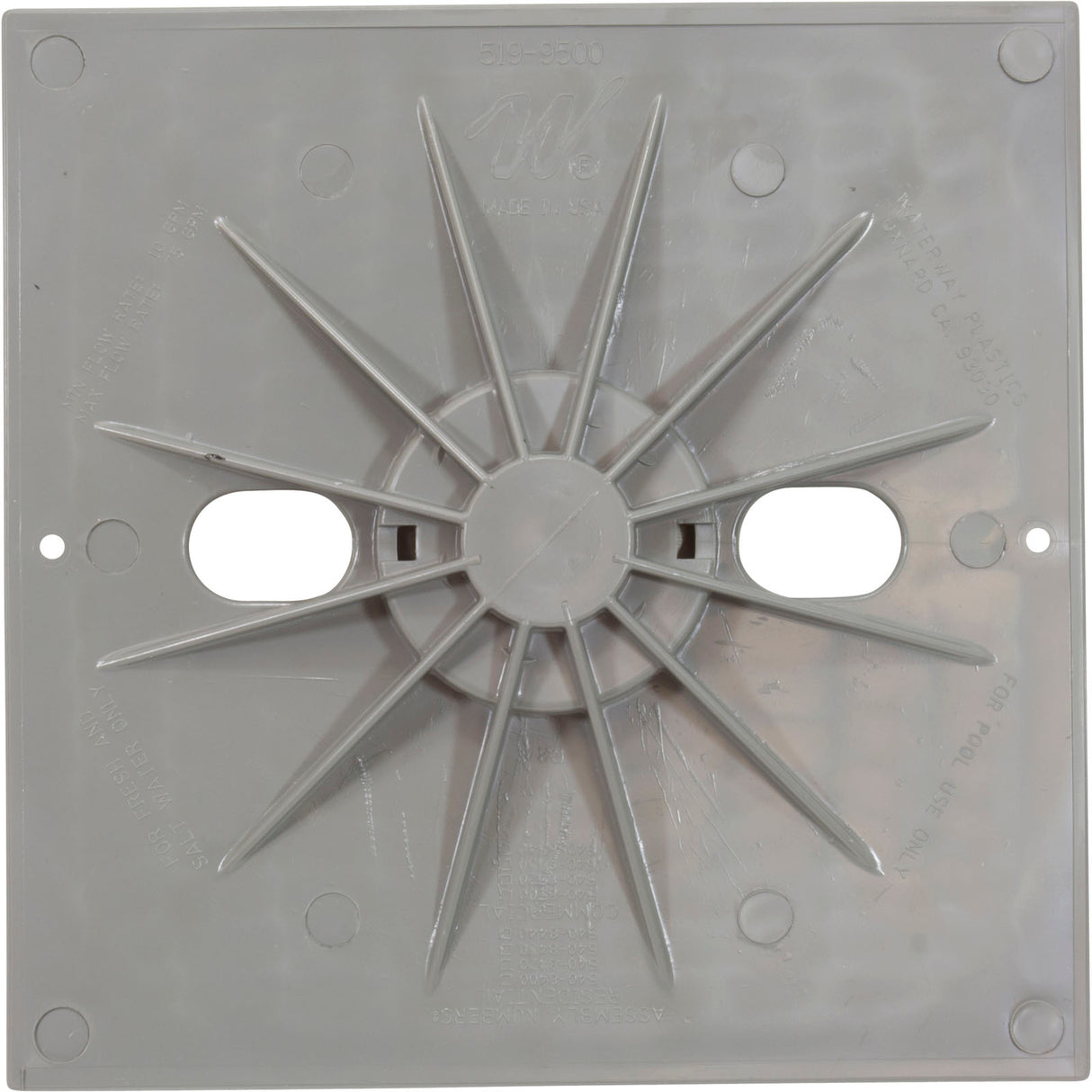 Square Lid, Inground Vinyl Liner Skmr-Gray : 519-9507 - Waterway Plastics - 806105097514 - PartsForSpas.com