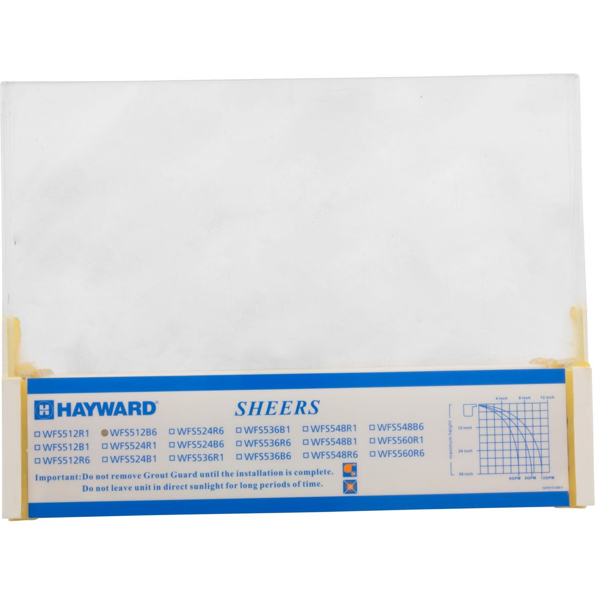 Waterfall, Hayward Sheer 500, 1-1/2" x 2", 6" Lip, Bottom Mt : WFS512B6 - Hayward - 0610377317290 - PartsForSpas.com