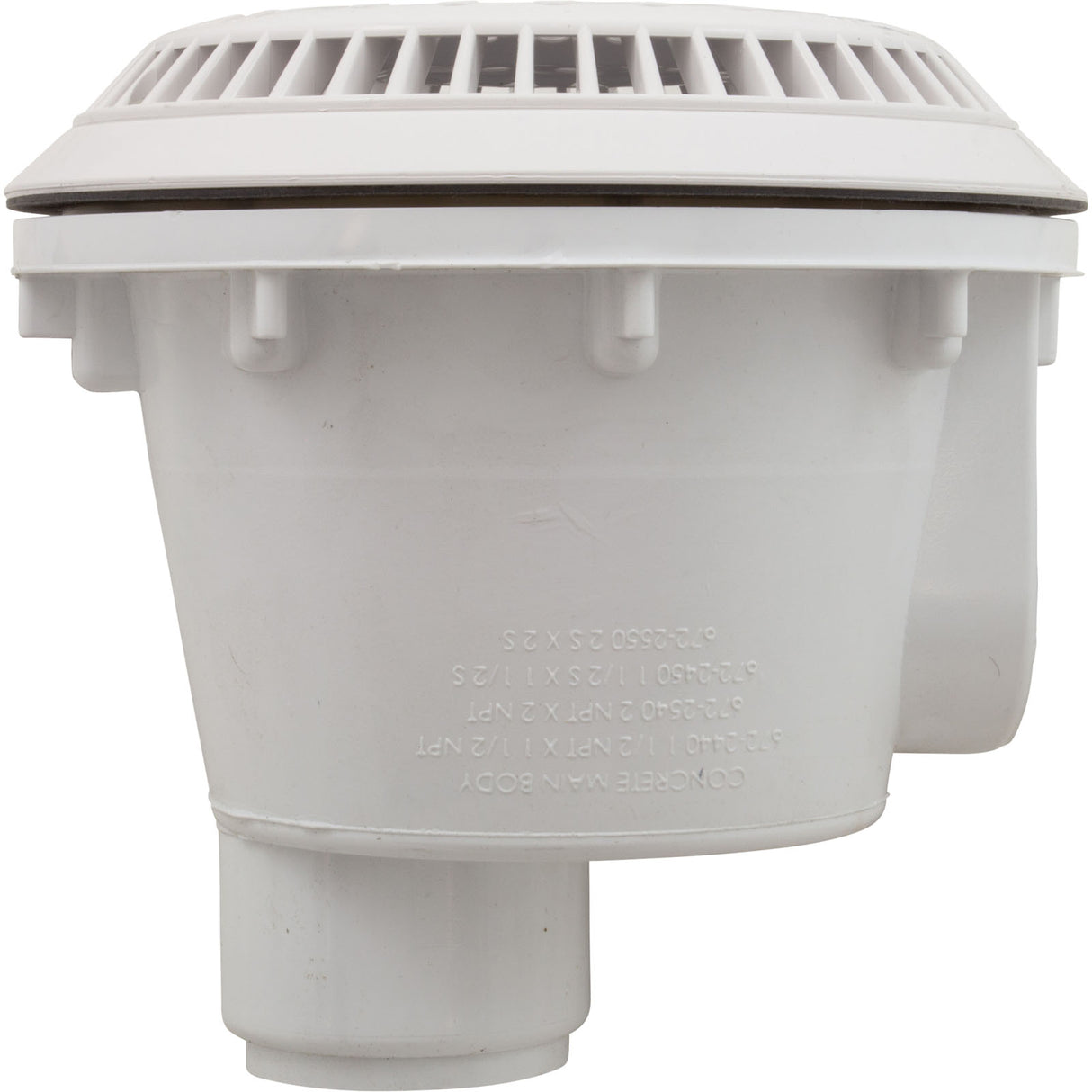 Main Drain, WW Anti Vortex, 8" Rnd, Vinyl, 2"s, White : 640-2750 V