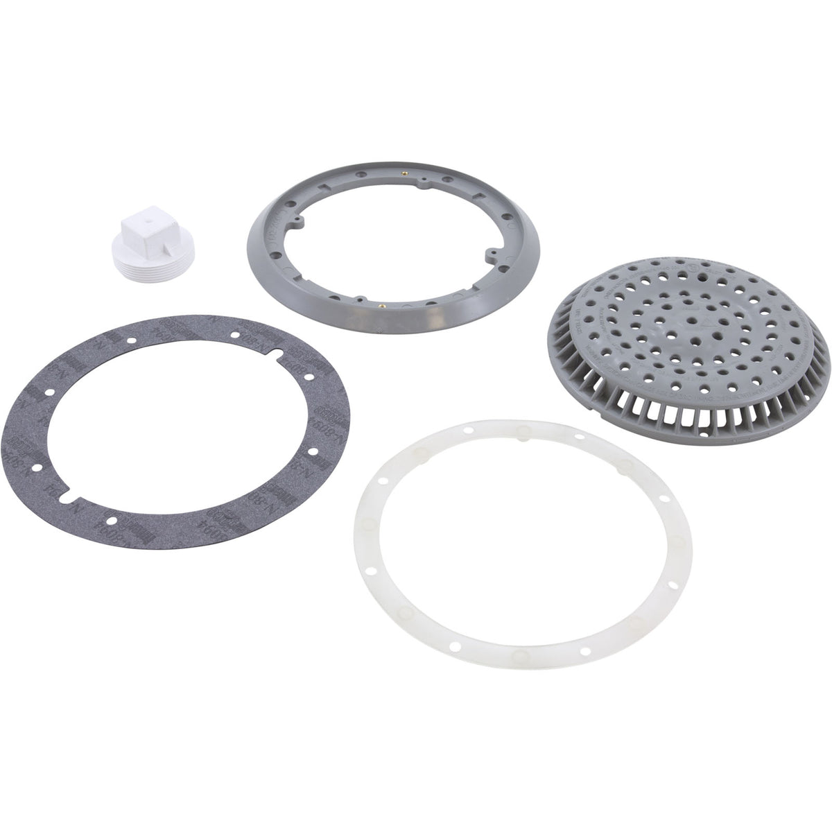 Main Drain, WW Anti Vortex, 8" Rnd, Vinyl, 2"s, Gray : 640-2757 V - Waterway Plastics - 8.06105E+11 - PartsForSpas.com