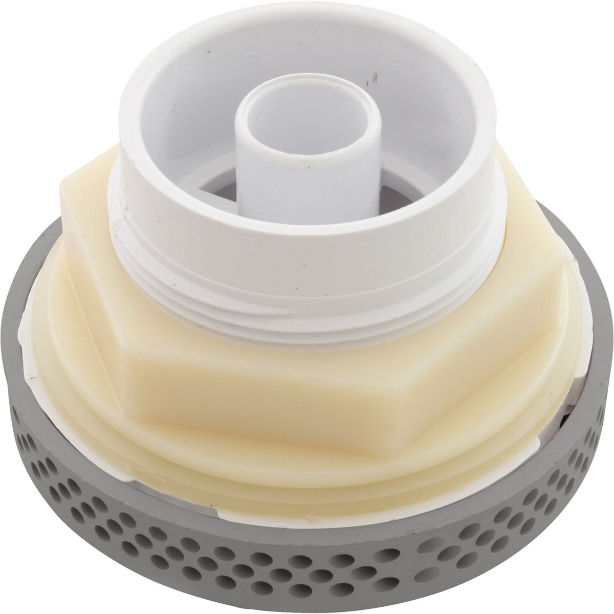 Suct Assy, WW 3-1/2" Hi-Flow, 2-3/8"hs, 1-1/2"s, Gry, w/o Vac Brk : 640-3257V - Waterway Plastics - 8.06105E+11 - PartsForSpas.com