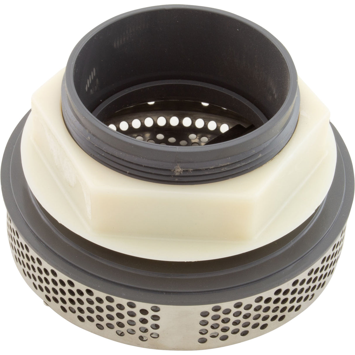 Suction Assy, WW Super Hi-Flo, 3-1/4"hs, 2-1/2"s, SS : 640-3580S V - Waterway Plastics - 8.06105E+11 - PartsForSpas.com