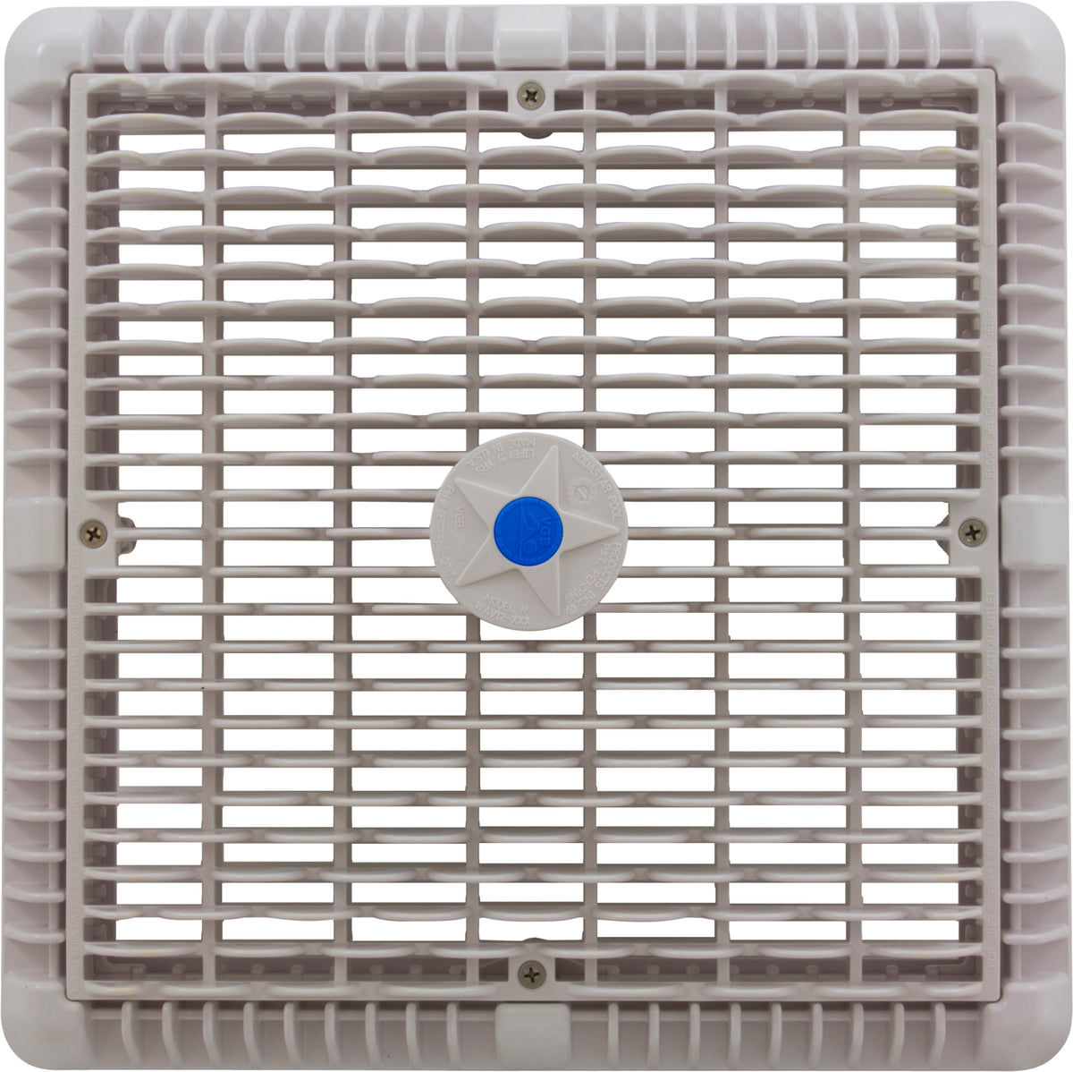 Main Drain Assembly, Aquastar, 12" Square Wave, White : WAV12WR101