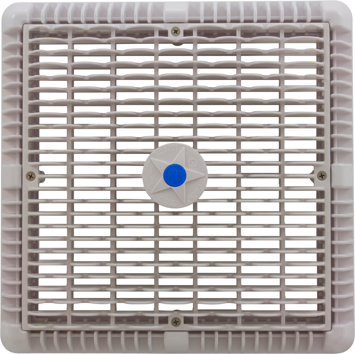 Main Drain Assembly, Aquastar, 12" Square Wave, White : WAV12WR101