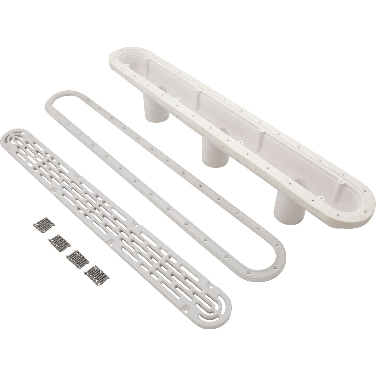 Channel Drain, Aquastar, 32", Vinyl, White : 32CDFLV101 - Aquastar Pool Products - 8.83612E+11 - PartsForSpas.com