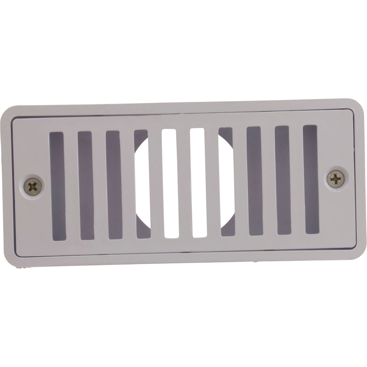 Gutter Drain, Pentair 2.5" x 6", w/Grate, White : 542039