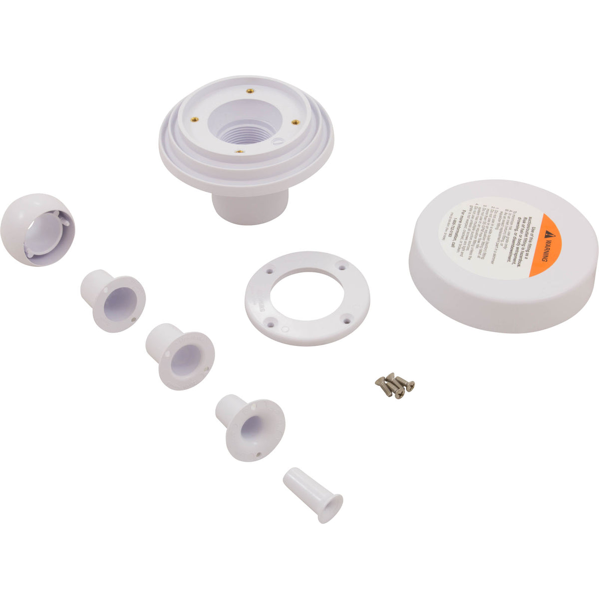 Wall Inlet Fitting, Pentair, 1-1/2" Insider, Gunite, White : 08429-0000