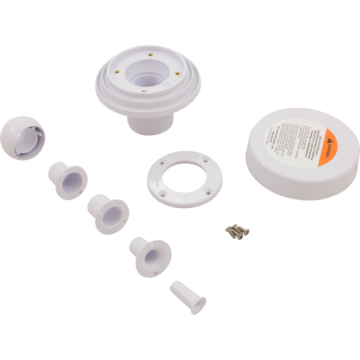 Wall Inlet Fitting, Pentair, 1-1/2" Insider, Gunite, White : 08429-0000