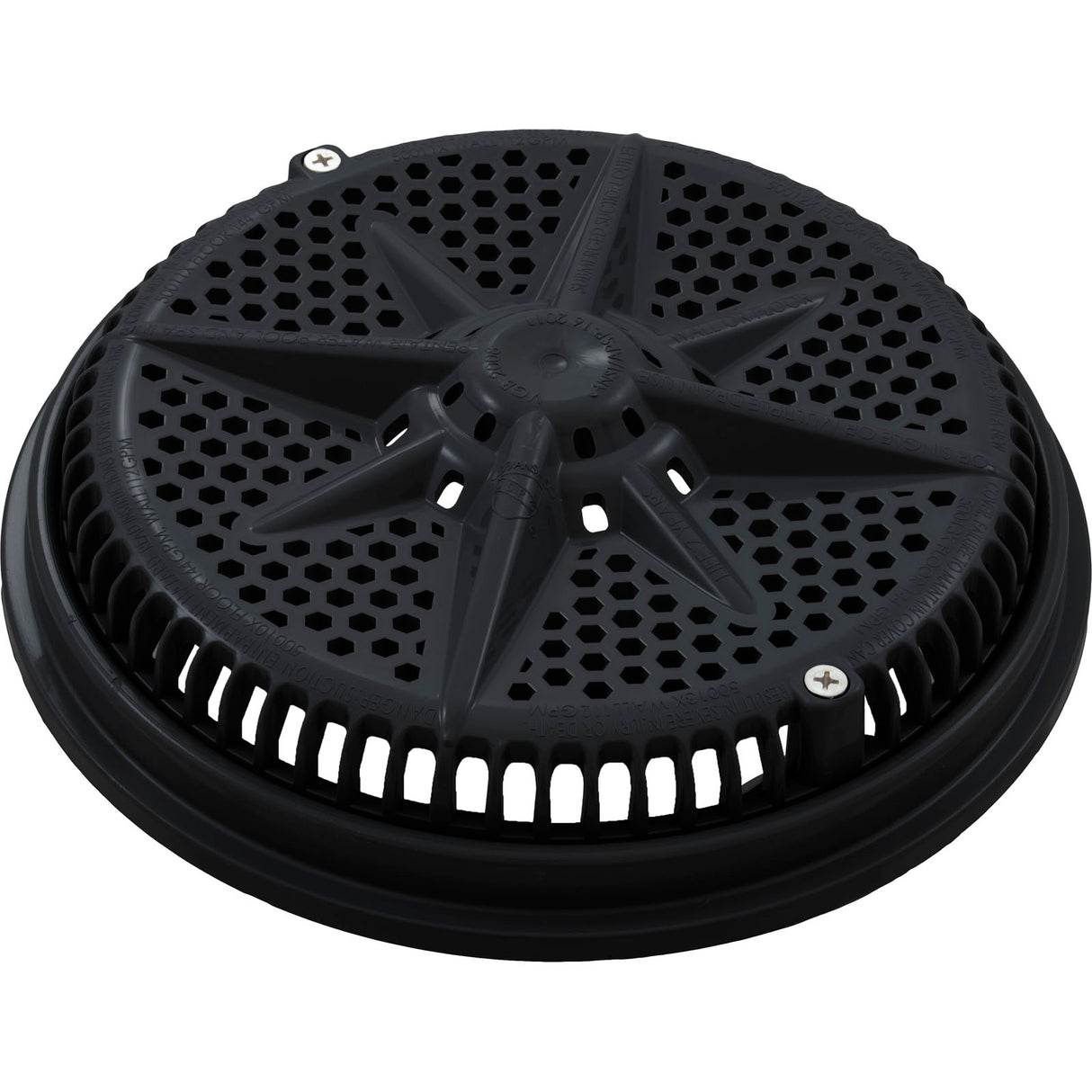 Main Drain Grate, PentairStarGuard, 8", 112gpm, Black, Short Ring : 500104