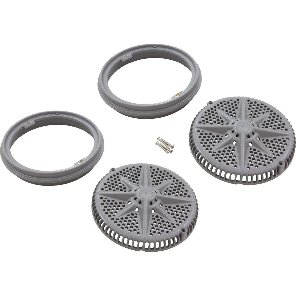Main Drain Grate, Pent StarGuard, 8", 112gpm, Gray, qty 2, Lg Ring : 500143 - Pentair Pool Products - 7.8838E+11 - PartsForSpas.com
