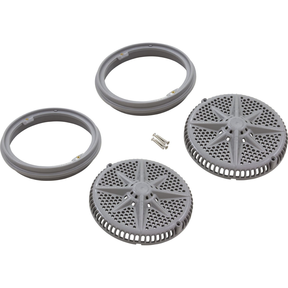 Main Drain Grate, Pent StarGuard, 8", 112gpm, Gray, qty 2, Lg Ring : 500143
