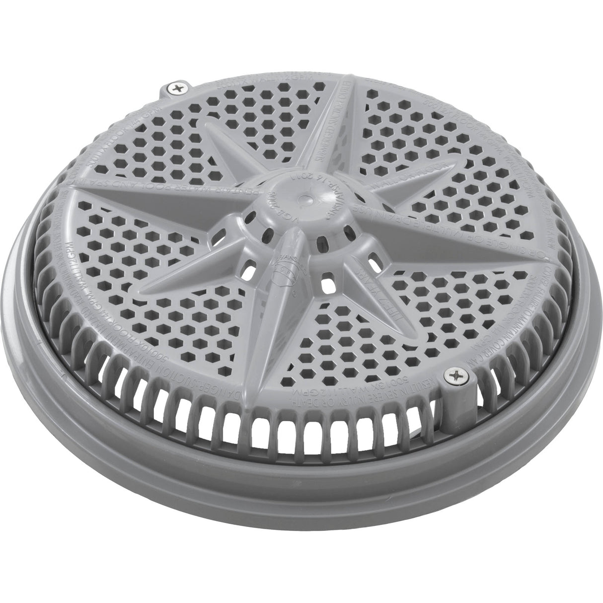 Main Drain Grate, PentairStarGuard, 8", 112gpm, Gray, Short Ring : 500106