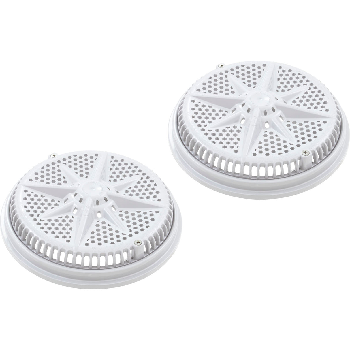 Main Drain Grate, Pent StarGuard, 8", 112gpm, Wht, qty 2, Shrt Rin : 500144