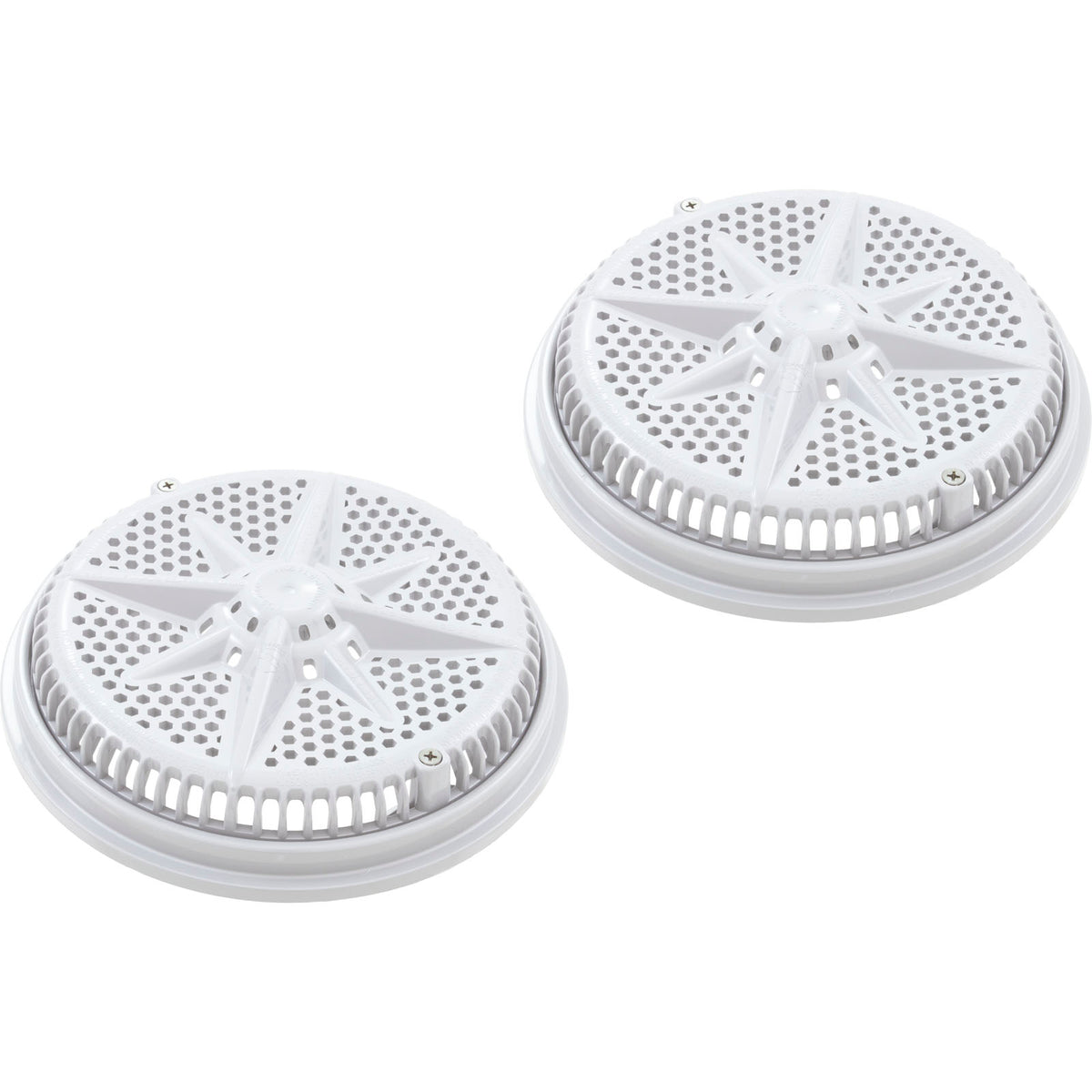 Main Drain Grate, Pent StarGuard, 8", 112gpm, Wht, qty 2, Shrt Rin : 500144