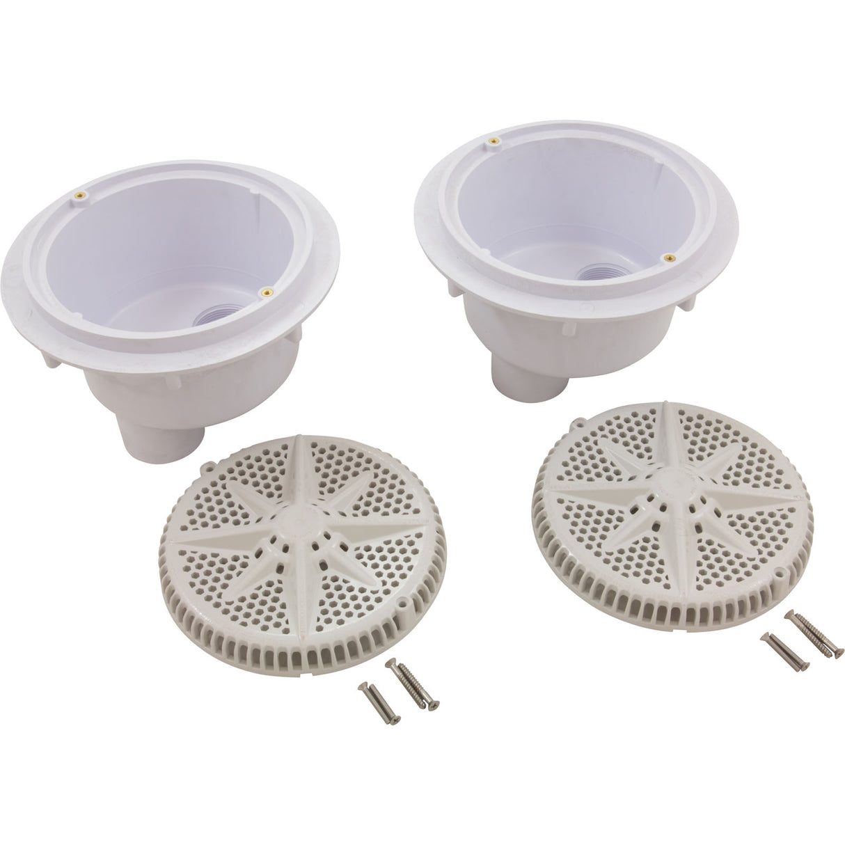 Main Drain, PentStarGuard, 8", 112gpm, 2-2"Btm Port, ABS, Wht, qty2 : 500120