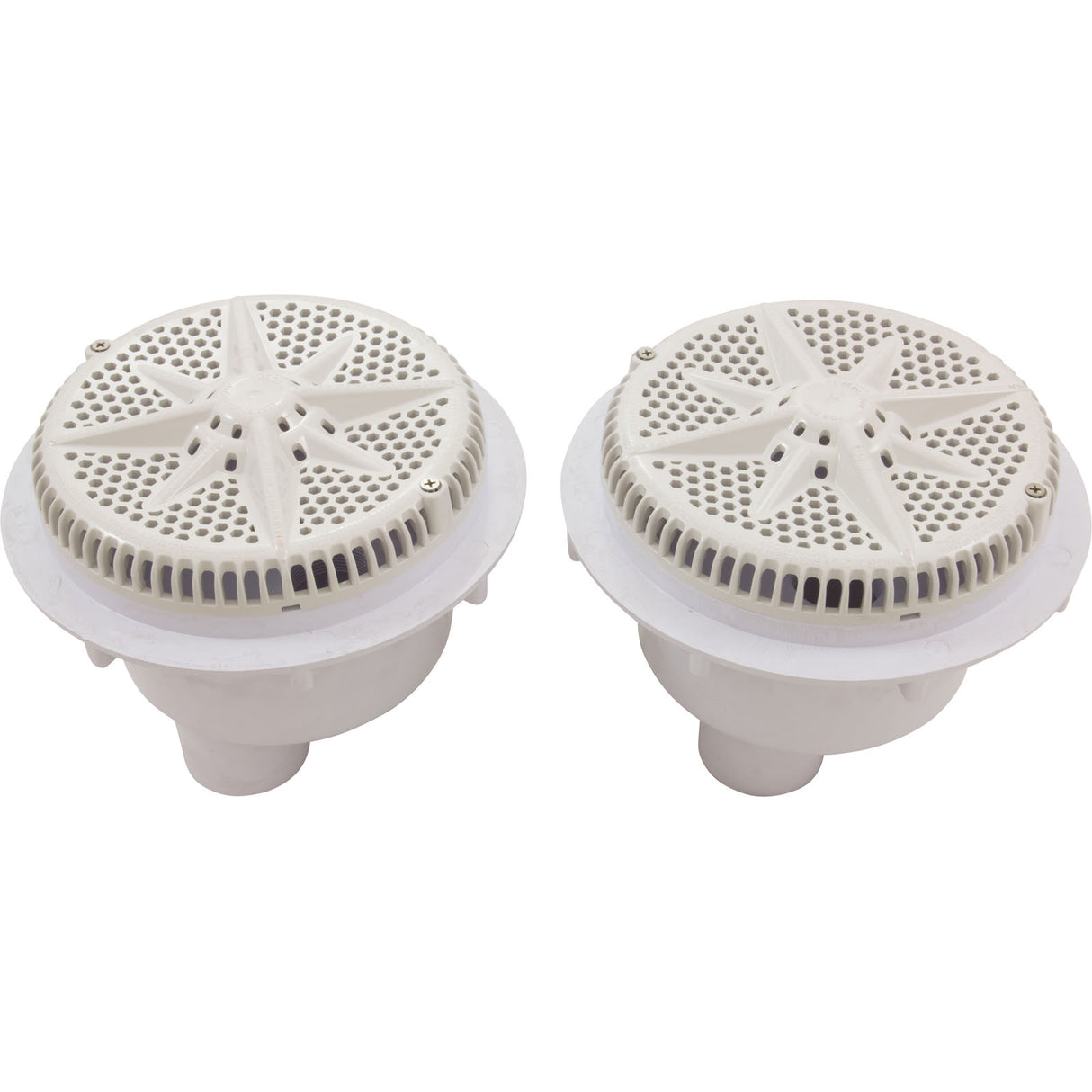 Main Drain, PentStarGuard, 8", 112gpm, 2-2"Btm Port, ABS, Wht, qty2 : 500120