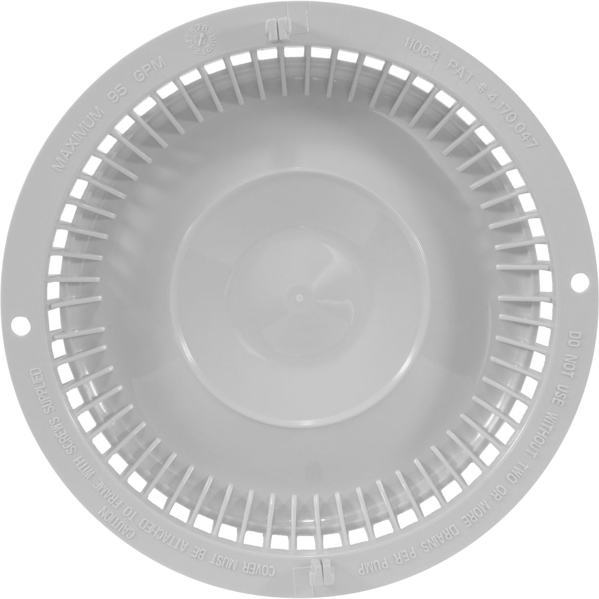 Main Drain Grate Only, Afras, Anti Vortex, White : 11064W