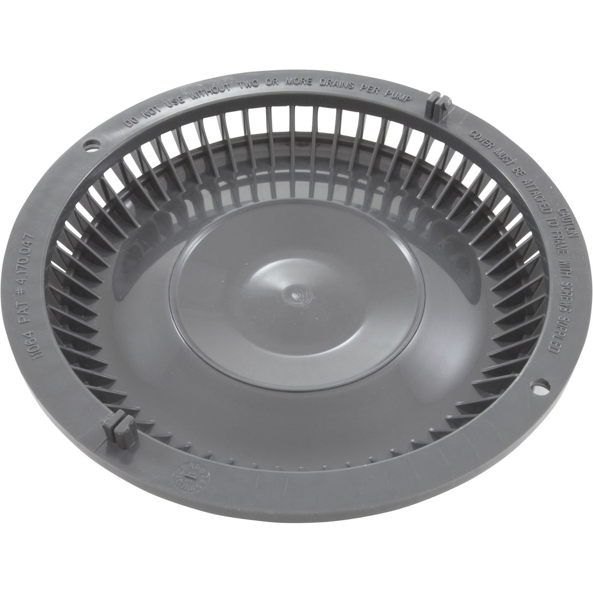 Main Drain Grate, Afras, Anti Vortex, Lt Gray, w/2 Screws : 11064LTGY