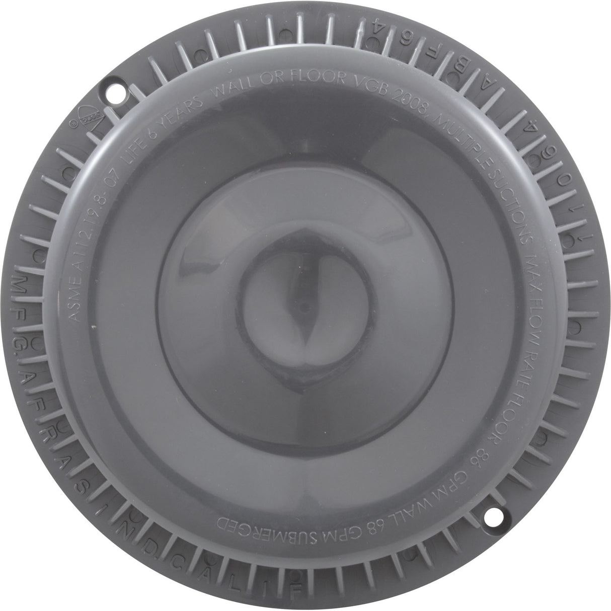Main Drain Grate, Afras, Anti Vortex, Lt Gray, w/2 Screws : 11064LTGY