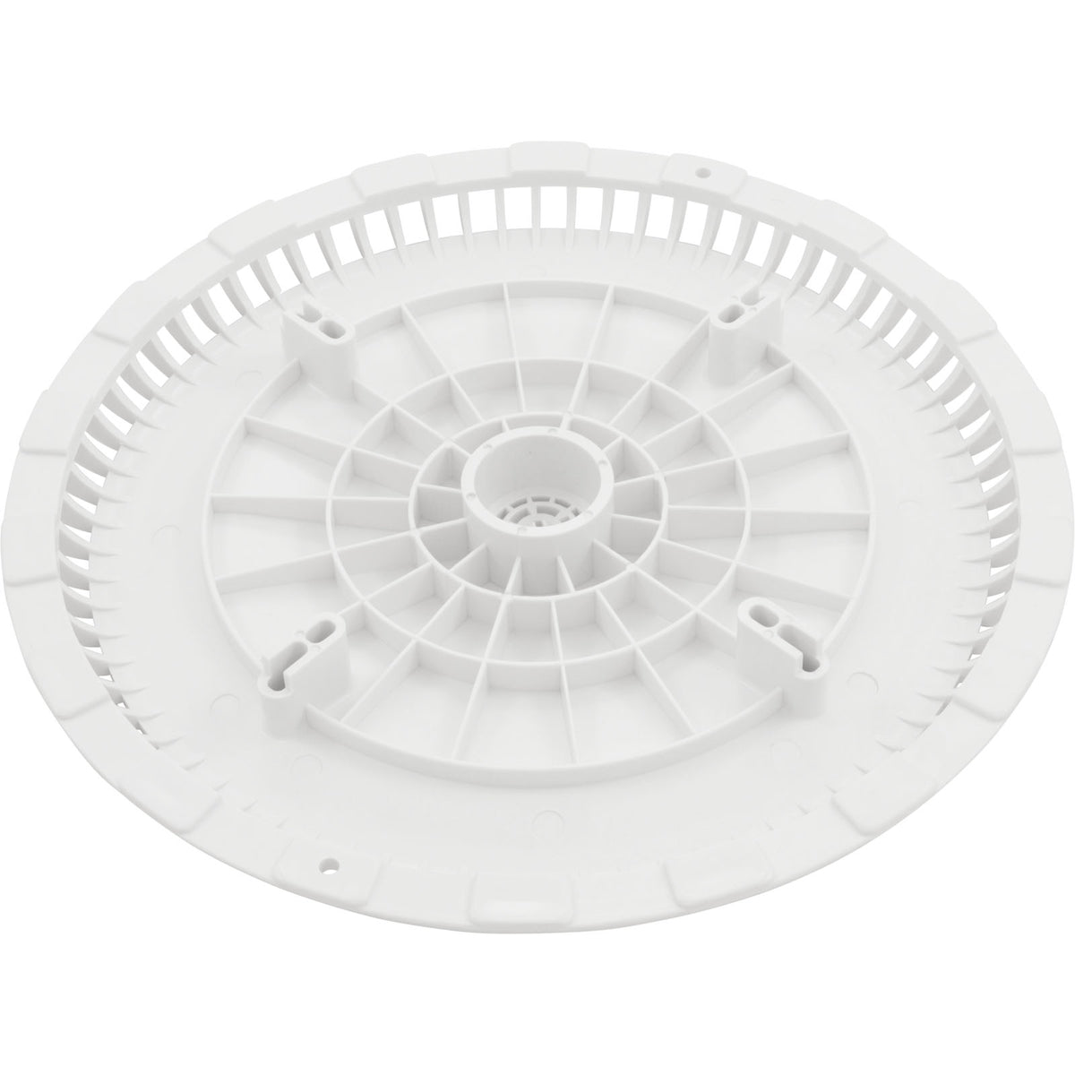 Main Drain Grate, Afras, 11-1/8" dia, w/Screws, White : 10064AW