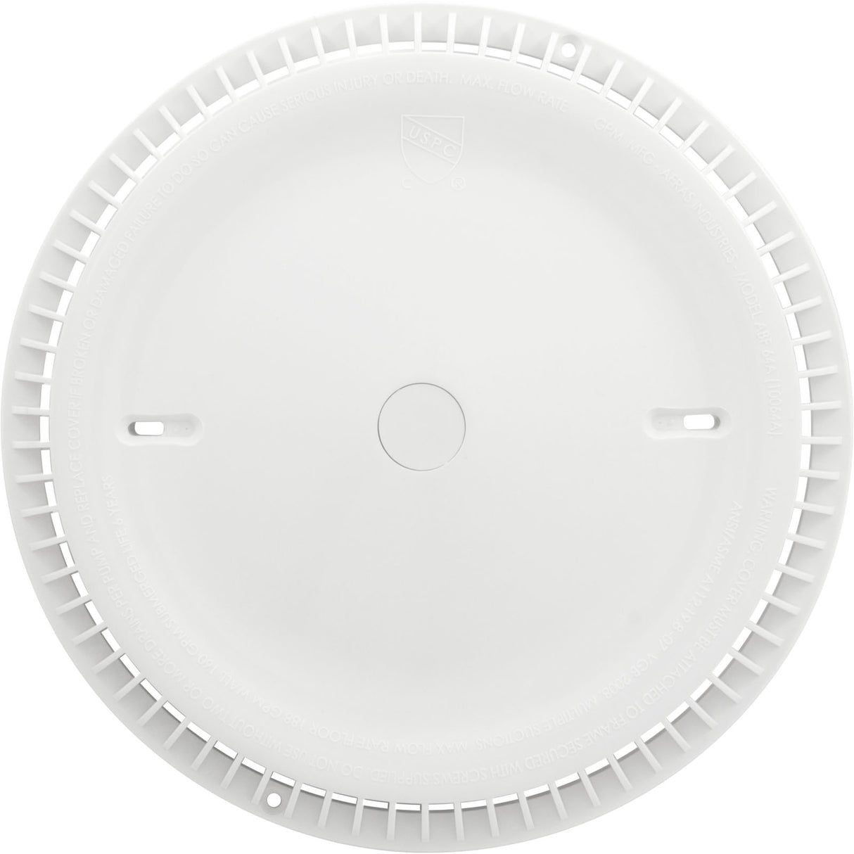 Main Drain Grate, Afras, 11-1/8" dia, w/Screws, White : 10064AW