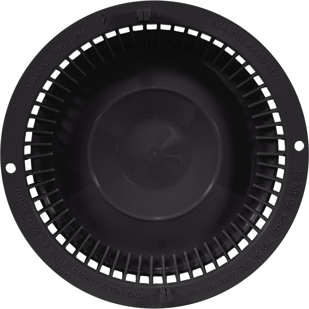 Main Drain Cover, Afras, Anti Vortex, Black, w/Screws : 11064BK