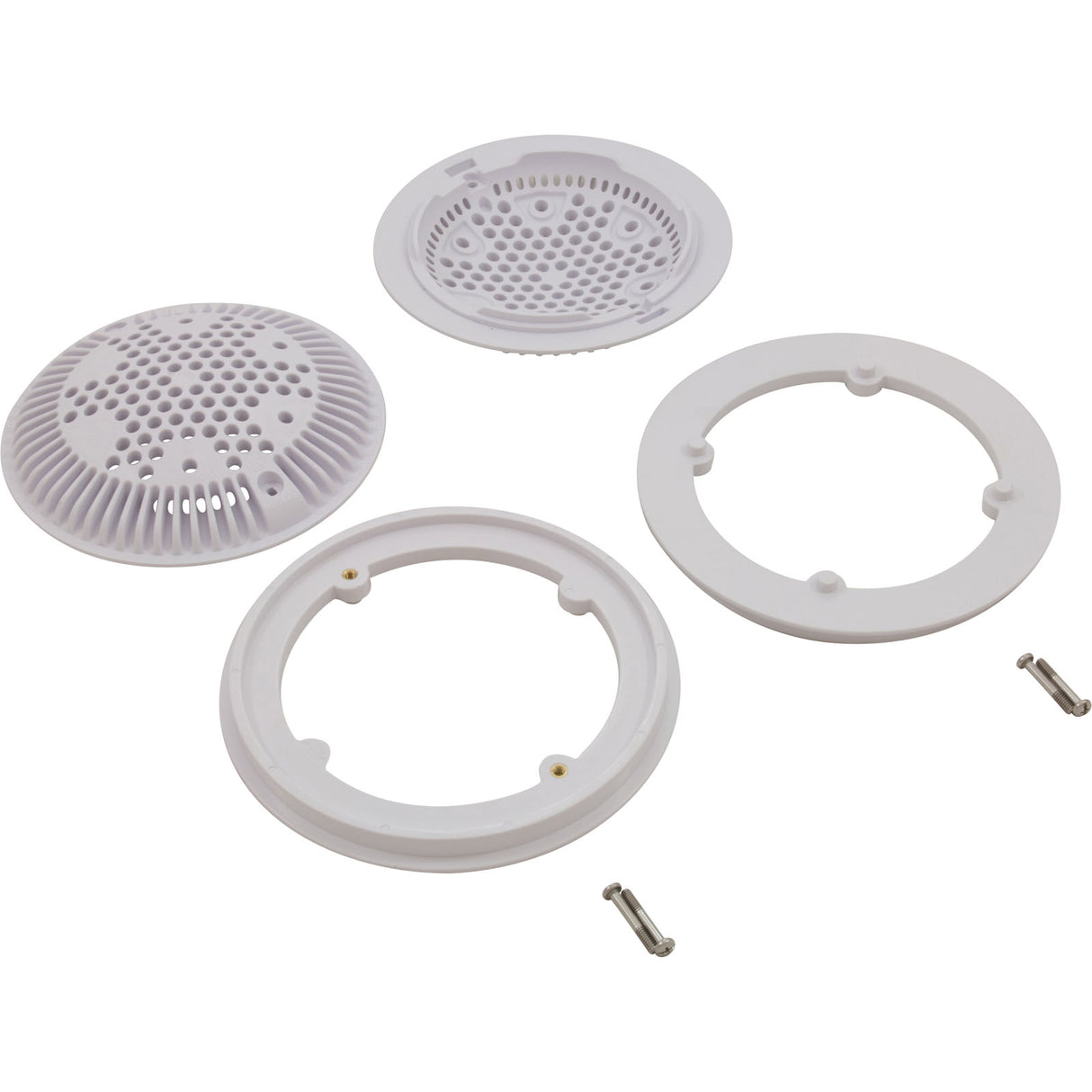 Suction Cover, Hayward WG1030, 8" Round, w/Frame, Wht, Qty 2 : WG1030AVPAK2