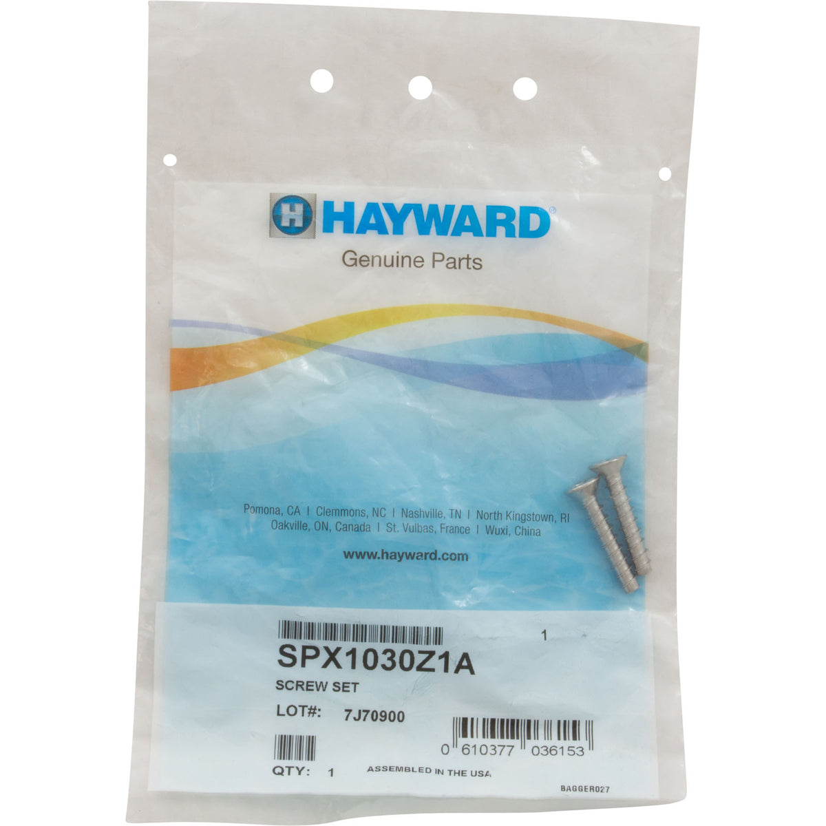 Screw, Hayward WG1051AV Sump/Frame, Quantity 2 : SPX1030Z1A - Hayward - 0610377036153 - PartsForSpas.com