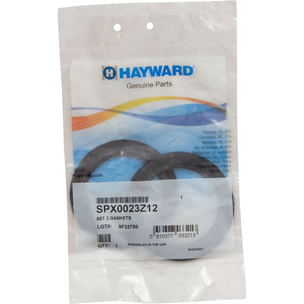 Gasket, Hayward, Inlet Fitting, 3-3/8 od, Quantity 2 : SPX0023Z12