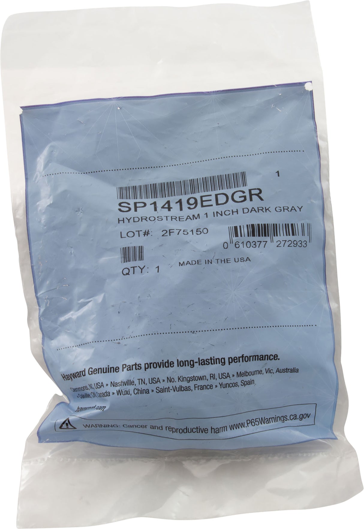 Directional Flow Inlet Ftg, Hayward Hydrosweep, 1", Dark Gry : SP1419EDGR