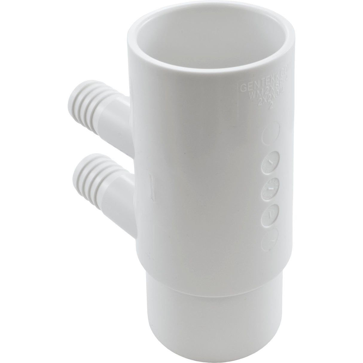 Manifold, 3/4" Barb, 4 port, Flow Thru, 2" Slip x 2" Spigot : WM2XSP-4